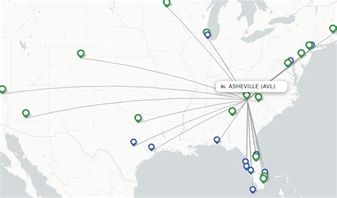 Direct (non-stop) flights from Asheville Regional Airport (AVL ...