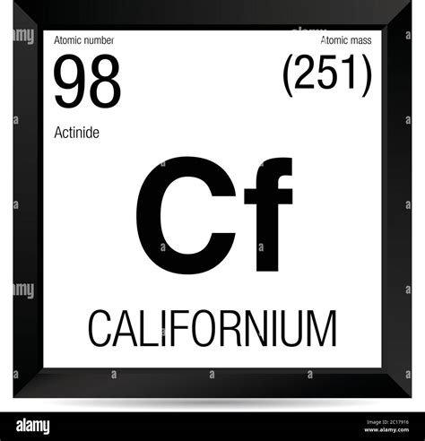 Californium symbol. Element number 98 of the Periodic Table of the ...