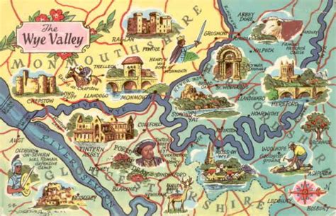 The Wye Valley map – Global Postcard Sales