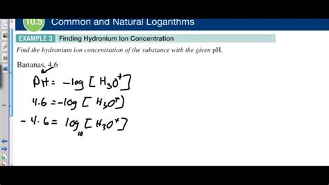 10.5 Example 3 Finding Hydronium Ion Concentration - YouTube