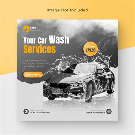 Premium PSD | Psd car wash washing service social media banner post or car promotion banner