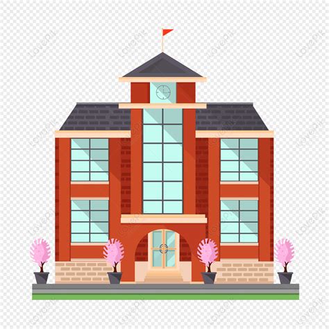 Gambar Gedung Sekolah Datar PNG Unduh Gratis - Lovepik