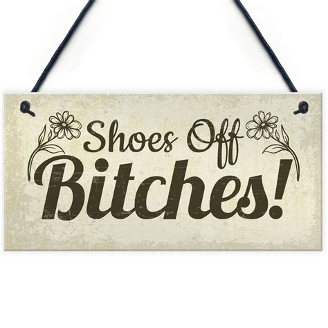 unny Take Your Shoes Off Sign Welcome Hanging Plaque Gifts