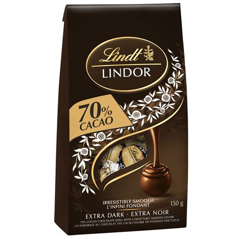 Lindt LINDOR 70% Cacao Dark Chocolate Truffles, 150-Gram Bag | Hokey ...