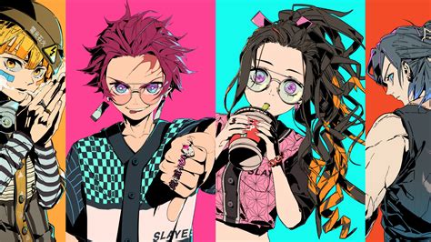 Inosuke Hashibira Nezuko Kamado Tanjirou Kamado Zenitsu Agatsuma 4K HD Demon Slayer Kimetsu no ...