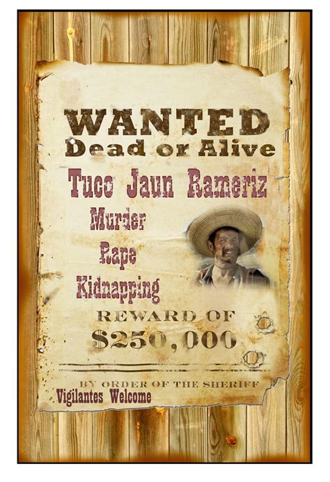 12 X 18 Poster Wanted Reward Dead or Alive Tuco Good Bad and - Etsy