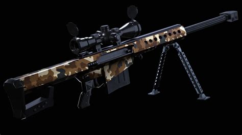 3D model M107a1 Barrett Sniper Rifle VR / AR / low-poly rigged | CGTrader