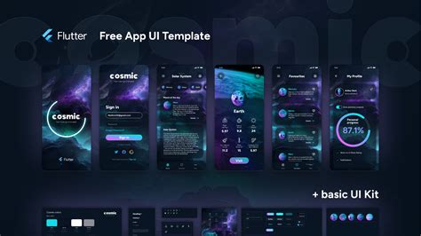 Cosmic — Free Flutter App UI Template | Figma