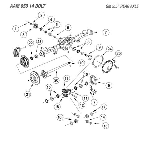 GM 9.5" Rear Axle - Differential Parts Catalog - West Coast Differentials