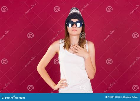 Young Girl with Winter Hat, Isolated Stock Photo - Image of portrait, girl: 106610778