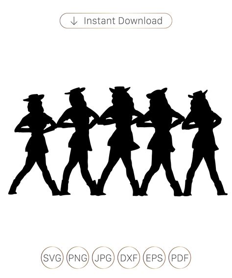 Drill Dance Team Silhouettes Svgpngepsdxf Drill Dance Team - Etsy