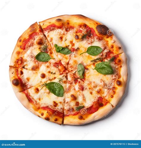 Mozzarella and Tomato Pizza on White Background - Les Nabis Style Stock Illustration ...