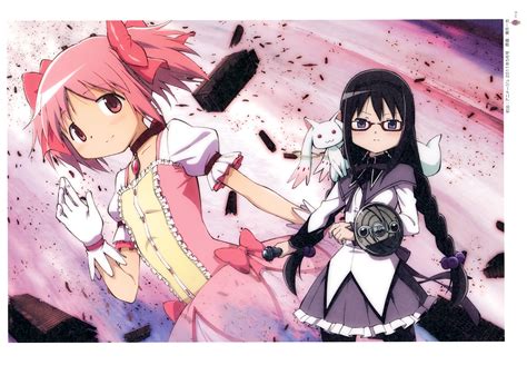 Mahou Shoujo Madoka Magica Kaname Madoka Akemi Homura Homura Kyuubey ...