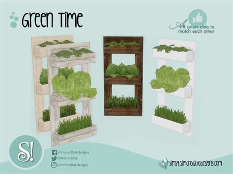 The Sims Resource - Green Time Wall Planter