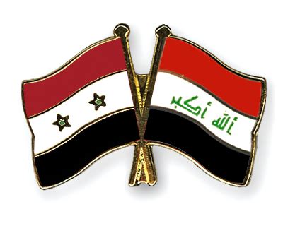 Crossed Flag Pins Syria-Iraq Flags