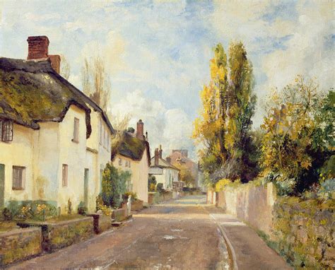 Village Street Scene Painting by Charles James Fox