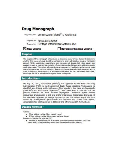 FREE 6+ Drug Monograph Samples in PDF | MS Word