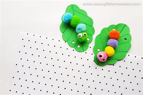 Pom Pom Caterpillar Craft - Messy Little Monster