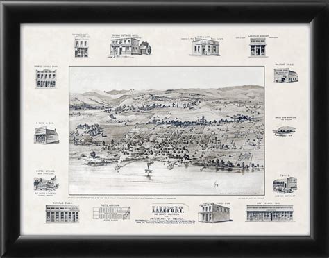 Lakeport CA 1888 - Vintage City Maps, Restored City Maps