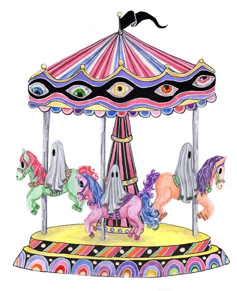 The Haunted Merry-Go-Round- Art by Flukelady | Prints Available