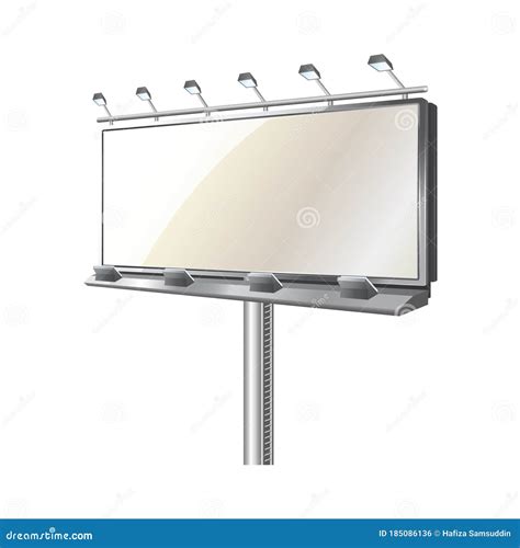 Blank Billboard with Lights. Vector Illustration Decorative Design ...