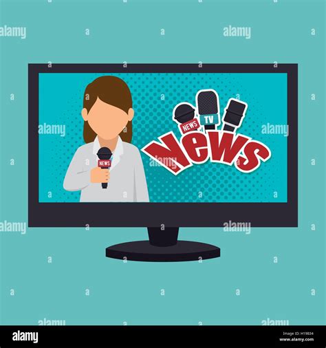 cartoon tv news reporter woman graphic Stock Vector Image & Art - Alamy