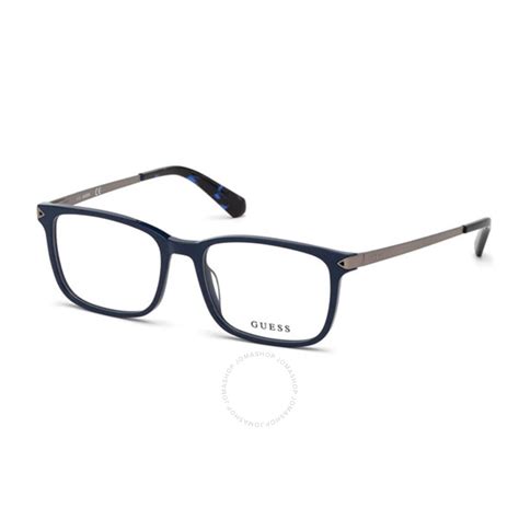 Guess Men's Blue Square Eyeglass Frames GU1963-F09254 889214022172 - Eyeglasses - Jomashop