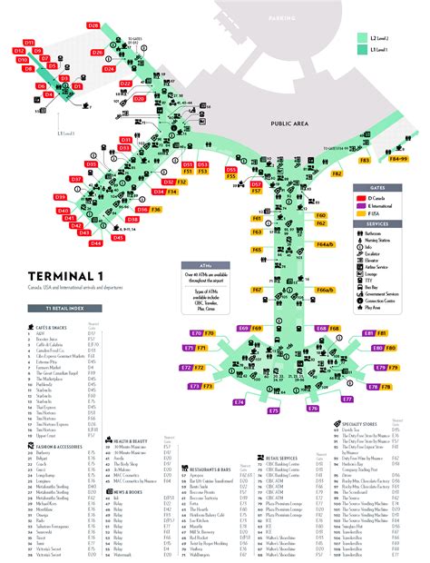 Terminal 1 Toronto Pearson International Airport YYZ Map