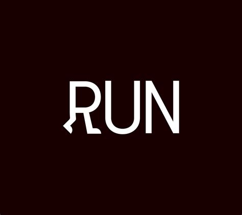 RUN Typography design logo. Running letter. Modern creative running ...