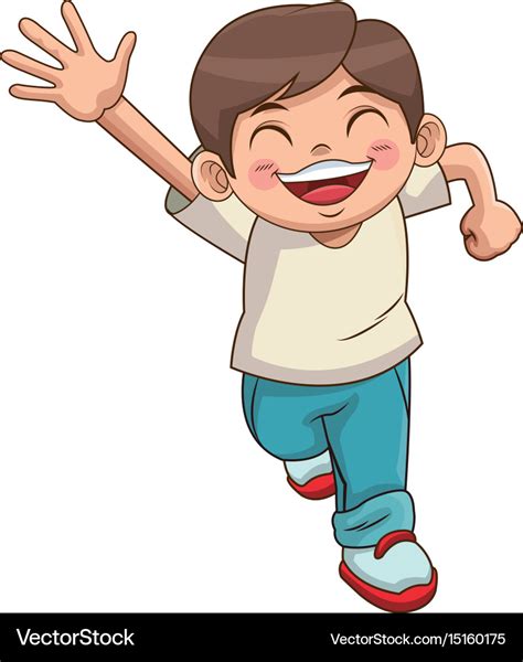 Happy boy cartoon kid emotion smile image Vector Image