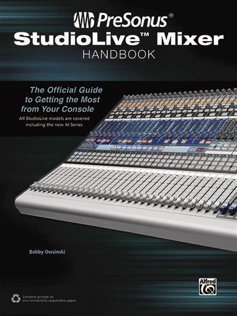 Alfred's PreSonus StudioLive Mixer Handbook | zZounds