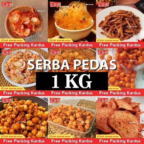 Jual SNACK KILOAN SERBA PEDAS 1 KG TERLENGKAP MAKANAN RINGAN CEMILAN CAMILAN JAJANAN ASIN GURIH ...