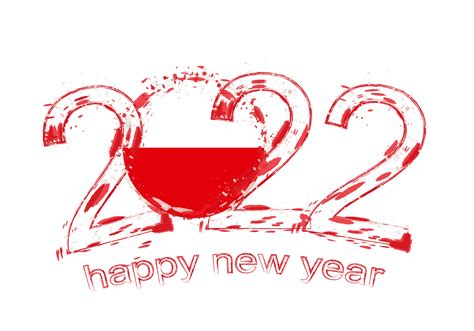 Happy New 2022 Year with flag of Poland. 7787599 Vector Art at Vecteezy