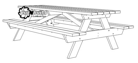 8 Foot Picnic Table Plans - CutNBuild