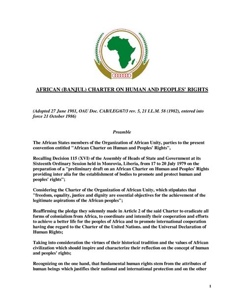 African charter on human rights - AFRICAN (BANJUL) CHARTER ON HUMAN AND ...