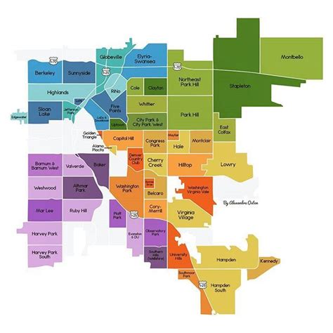 So I spent the past day creating this #denverneighborhoods #map for Madison & Co's annual # ...