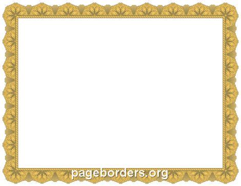 Gold Certificate Border: Clip Art, Page Border, and Vector Graphics ...