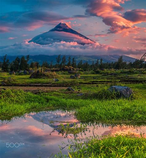 Mt. Mayon - ) | Natural landmarks, Nature, Landmarks