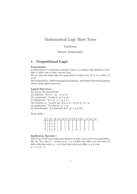 Mathematical logic notes - Docsity