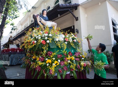 Cebu City, Philippines, 4.April 2012: Traditional Easter ceremonial parade with the Saints ...