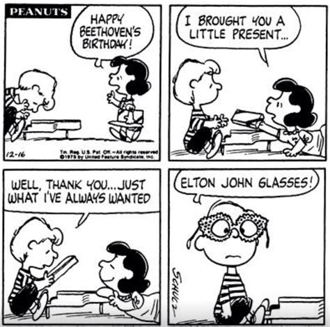 a comic strip with peanuts saying happy birthday