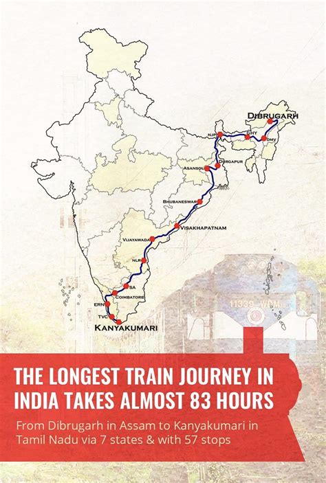 The longest train journey in India : r/india