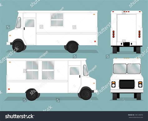 Illustrated Food Truck Graphic With All Views/Food Truck Vector Template - 185128076 : Shutterstock