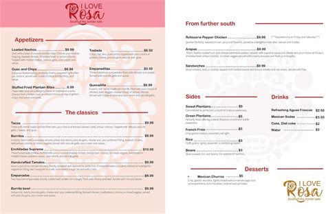 Our Menu — I Love Rosa