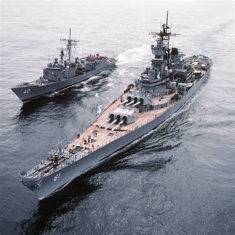 The USS Iowa with the USS Hallyburton. Honestly I love battleships.... | Uss iowa, Battleship ...