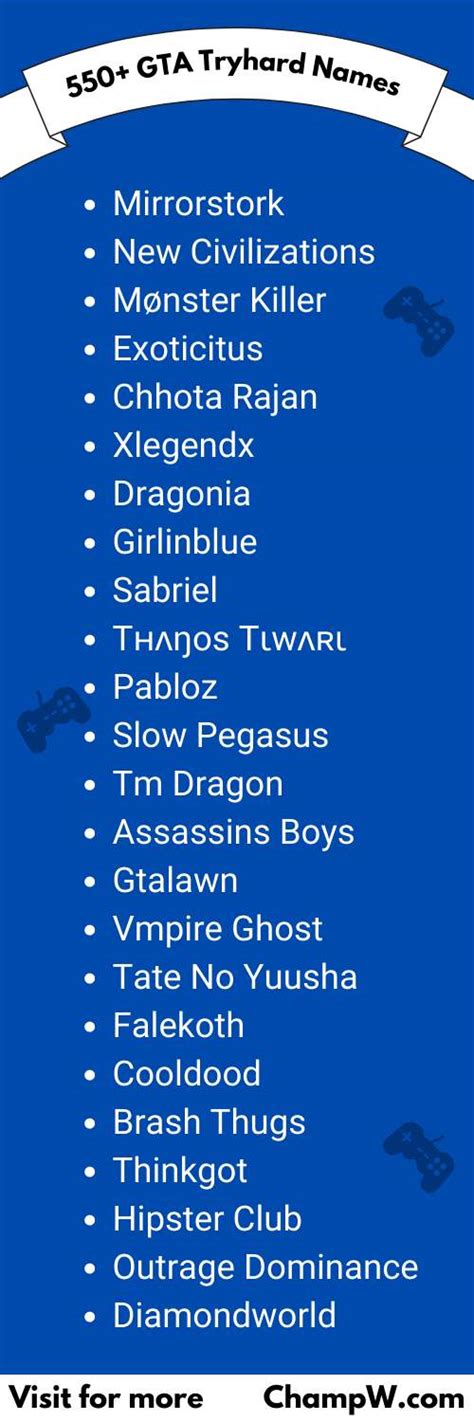 550+ Best GTA Tryhard Names For Pro Players