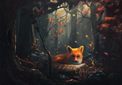 Serene Fox Forest HD Wallpaper