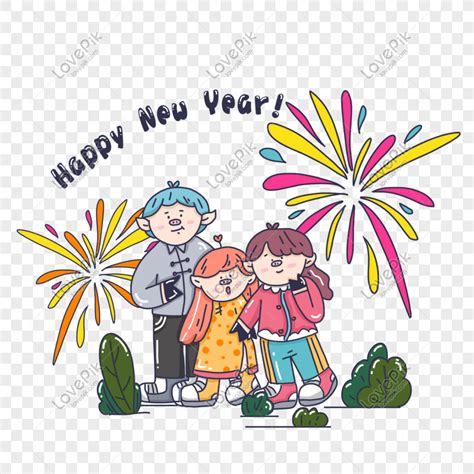 Cartoon Happy New Year, Family Portrait, Cartoon Pig Year, Cartoon New Year Blessing, Cartoon ...