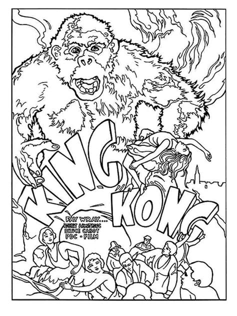 King Kong Coloring Pages Online - King Kong Vs T Rex Coloring - Play ...