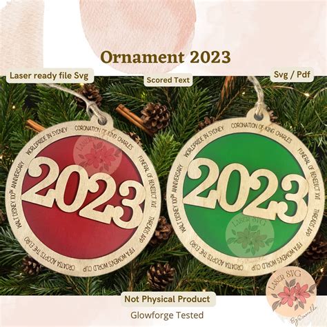 DIGITAL FILE, Merry Christmas 2023 Ornament Svg, Christmas Ornament, Year in Review 2023 ...